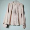 Single Tail Goods Chiffon Round Collar with Dark Button Kaihuai Long Sleeves Shirt Female Pure Color Professional Commute Elegant Bottoming Shirt