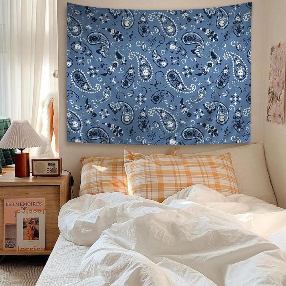 

Bandana Pattern Printed Colorful Tapestry Wall Hanging Bohemian Wall Tapestries Mandala Wall Art Decor 70X100cm
