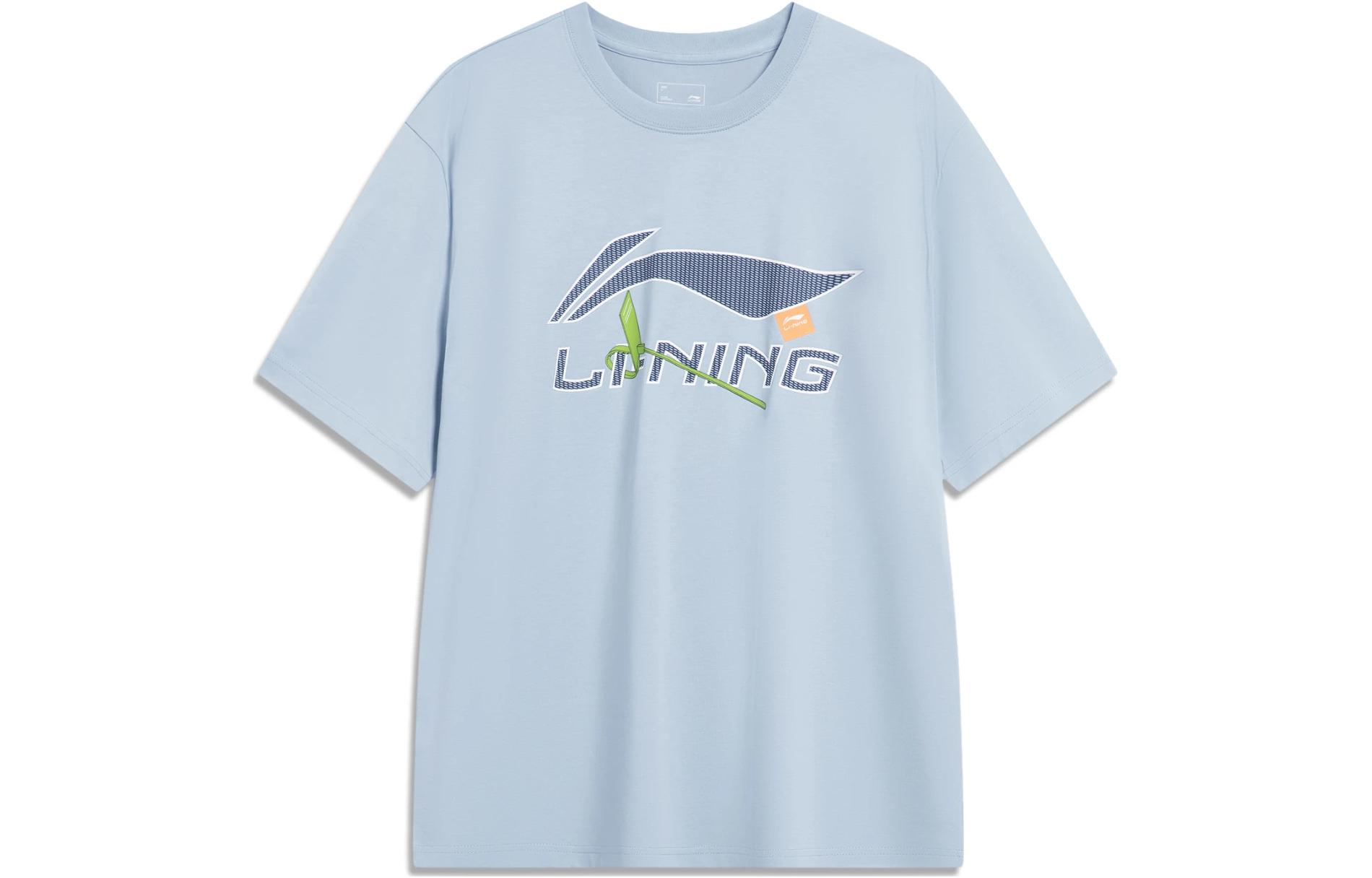 Li Ning Sports Fashion Collection T Shirt Men s Mist Blue AHST757-4 S