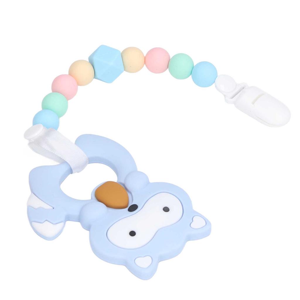 Baby Cartoon Teething Toy Food Grade Silicone Infant Chew Toy Shape and Chain Design