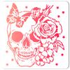 PET Plastic Drawing Painting Stencils Templates Square Creamy White Skull Pattern 30x30cm