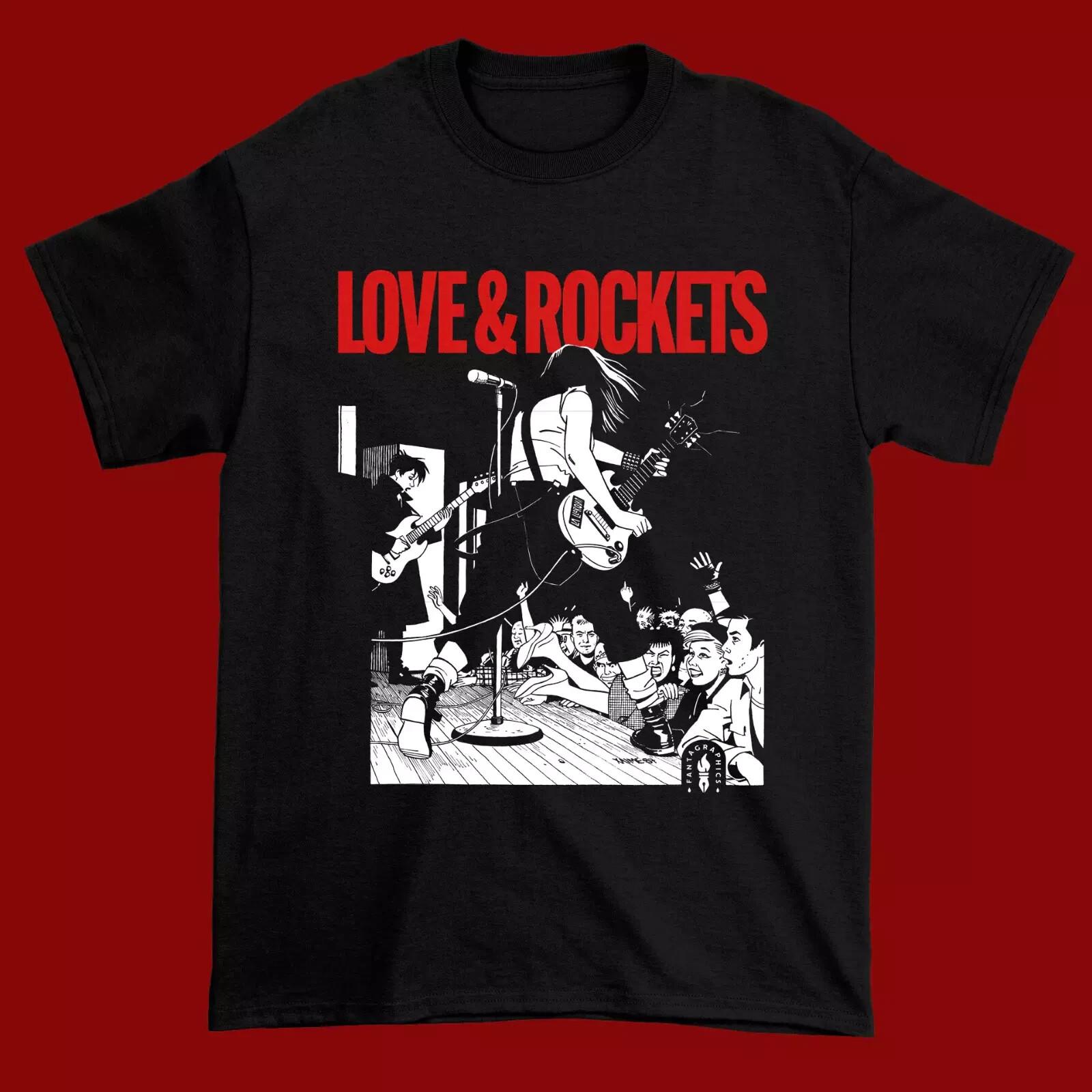 

Love and Rockets Гурт Бавовняна Чорна Футболка з Коротким Рукавом Усі Розміри S-4XL 4XL