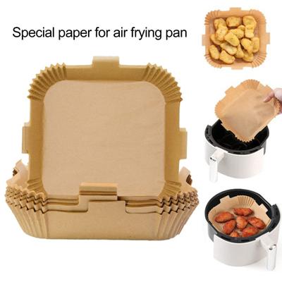 50 Stück rechteckige Friteusen-Spezialpapiere, hochtemperaturbeständige Einlagen, Zuhause, Camping, leicht zu reinigen, zeitsparende Fritteusen-Spezialpapiere zum Backen