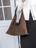 Genuine Women's Suede Cowhide Shoulder Bag - Large Capacity Casual Tote