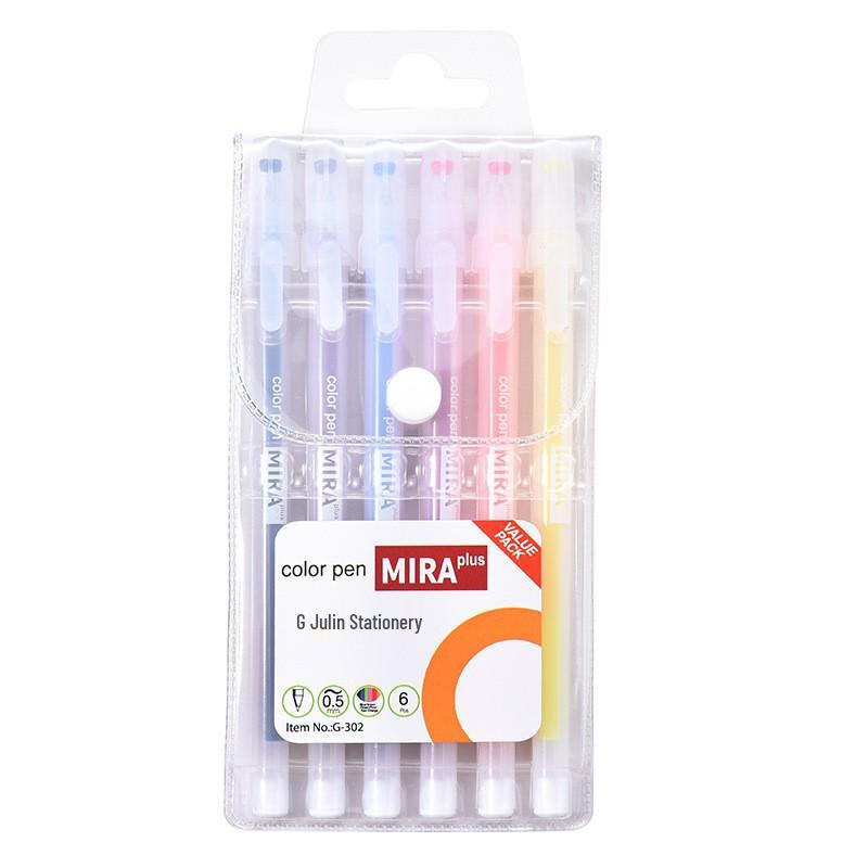 Orange Grove Frosted Transparent Pen: 0.5mm Water-based Ink, Korean Style, Colorful Student Design