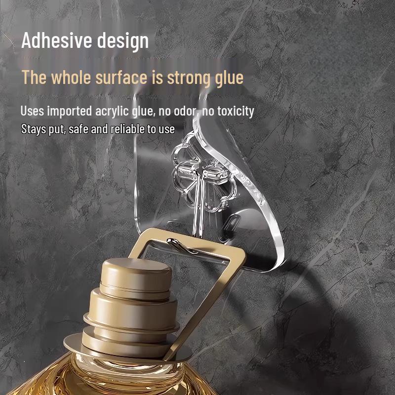 Transparent Seamless Adhesive Hooks - Strong Load Bearing for Home, Kitchen & Bathroom
