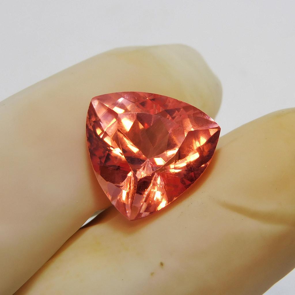 12.20 Carat Padparadscha Sapphire Trillion Cut Natural Loose Gemstones