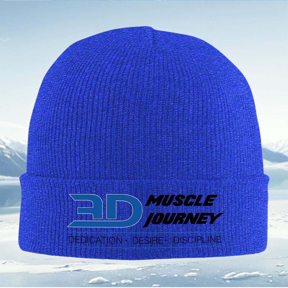 Blue bold letterslogo design Men Women Unisex Knitted Hat Beanie Pullover Cap Winter Thermal Warm Christmas Outdoor Cycling Hik