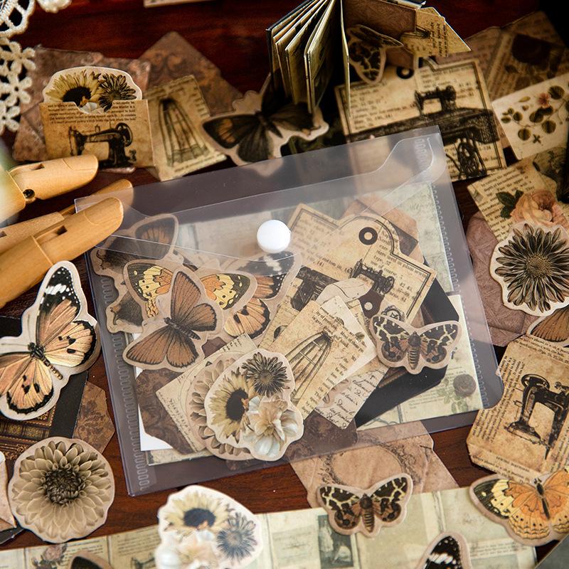 31Pcs Tiny Mini Journal Decor Material Pack Vintage DIY Scrapbook Craft Supplies for Gift