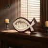 Religious Table Decor Fish Shape Last Supper Scene Statue Resin Sculpture Decorative Faith Unique Christian Gifts Art Ornament for Home Living Room