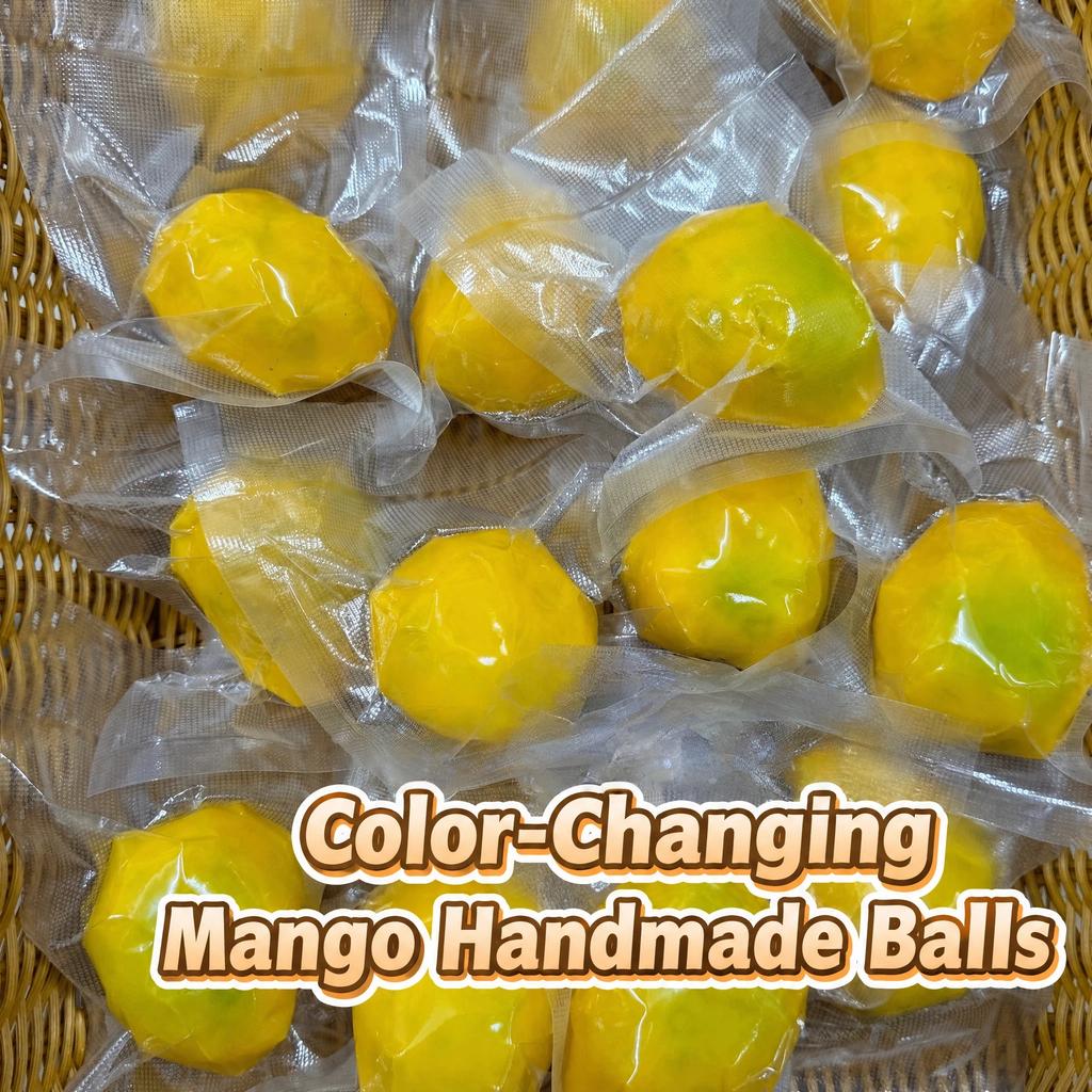 New Handmade Crispy Mango Squishy Stress Ball Crunchy Squeeze Fidget Toy Round Blocks ASMR Sensory Decompression for Adults