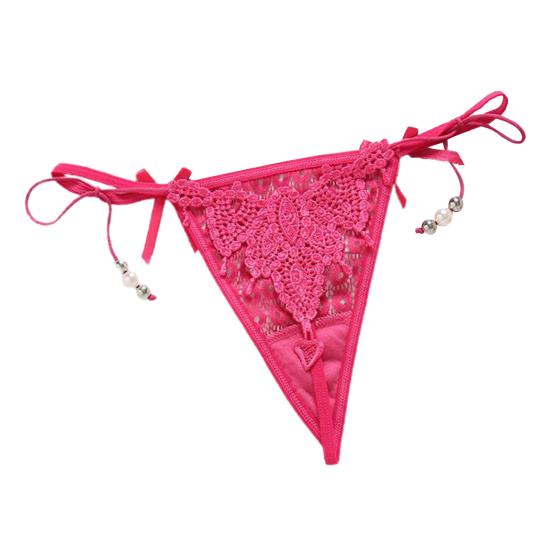 Briefs Sexy G-String Nylon Bowknot Dangle Bead Knickers for Everyday