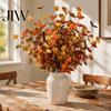Thanksgiving Harvest Home Decor Fall Eucalyptus Stems, Artificial Leaves, Fake Greenery Branches, Season Foliage Flowers for Wedding Centerpiece
