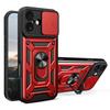 For iPhone 17 Case with Slide Camera Lid PC+TPU Kickstand Phone Cover