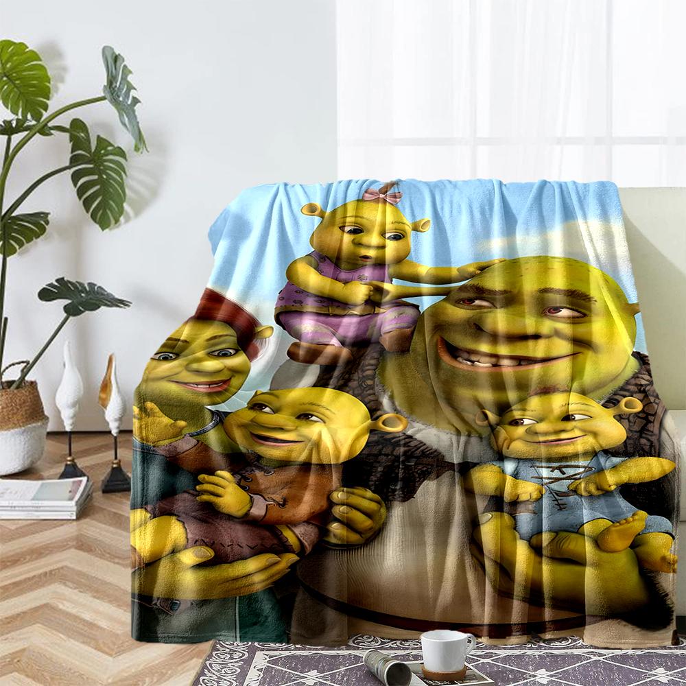 Shrek Theme Printed Blanket - Perfect for Couch, Bed, Travel & Outdoor Use | Machine Washable, Cozy & Durable.
