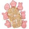 8Pcs Easter Cookie Cutters Mold DIY Rabbit Eggs Shapes Cookie Cutters 3D Cartoon Embossing Mold Cookie Stamp Baking Cake Tools