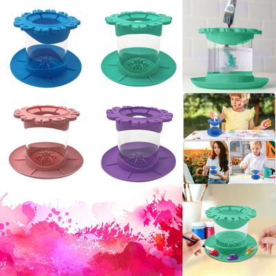 Paint Brush Cleaner Rinse Cup Fine Art, Studio, Classroom | Brushes Holder & Silicone Cleaning Tool For Acrylic, Watercolor, And Water-Based Mediums