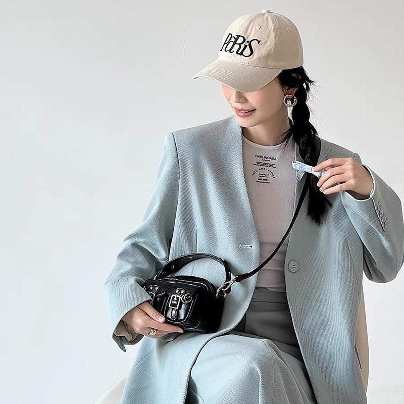 Female Crossbody Bags For Women  Fashion Girl PU Leather Top Handle Bags   Moto Square Shoulder Bags Black Handbags