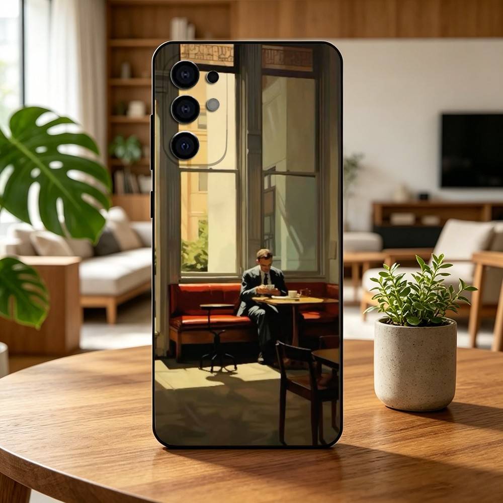 E-edward H-hopper Art Phone Case Black Silicone Soft For Samsung S25,S24,S21,S22,S23,S30,Ultra,S20,Plus,Fe,Lite