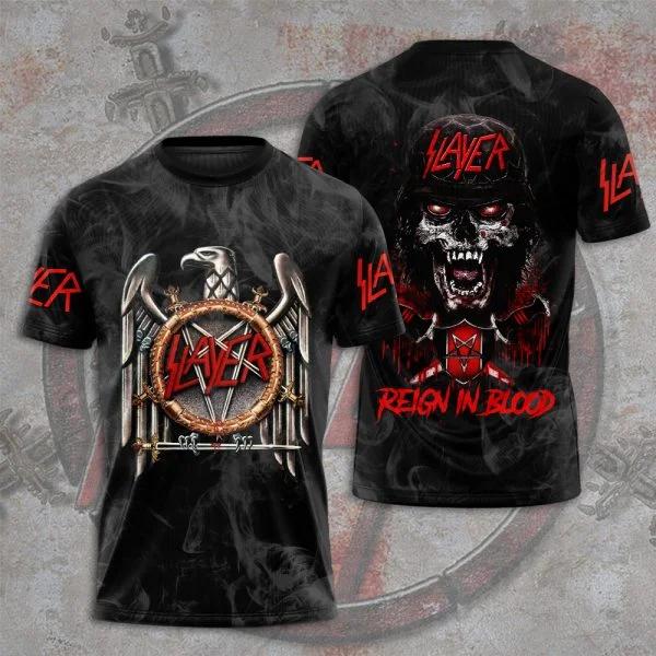 T-shirt alla moda da uomo Rock Band Slayer Stampa 3D T-shirt Uomo Donna Hip Hop Manica Corta Maglietta Oversize Streetwear Top Abbigliamento