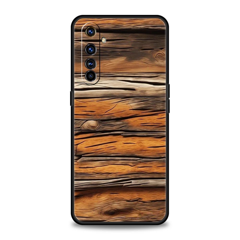Luxury Vintage Wood Grain Pattern Case For Realme C67 C63 C55 C53 C35 C25 C21 GT 2 3 5 6 10 11 12 13 Pro 5G Soft TPU Phone Cover