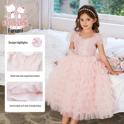 Fuluomi Girls' Sweet Mesh Cake Dress