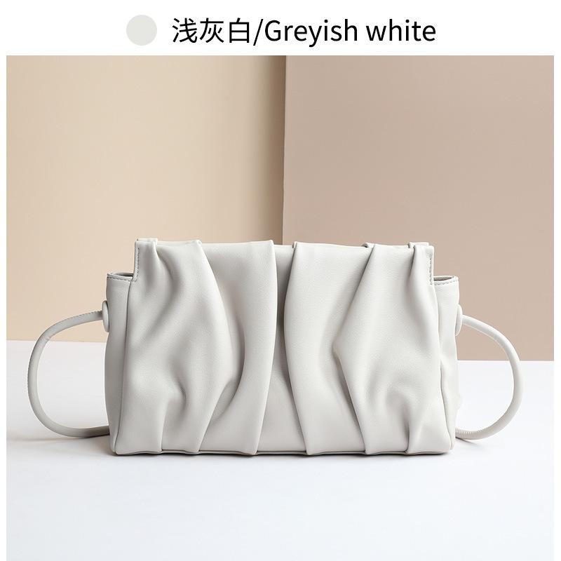 

Мягкая плиссированная сумка Cloud из натуральной кожи, женская сумка-кроссбоди Dumpling, популярная сумка через плечо для женщин грязно-белый