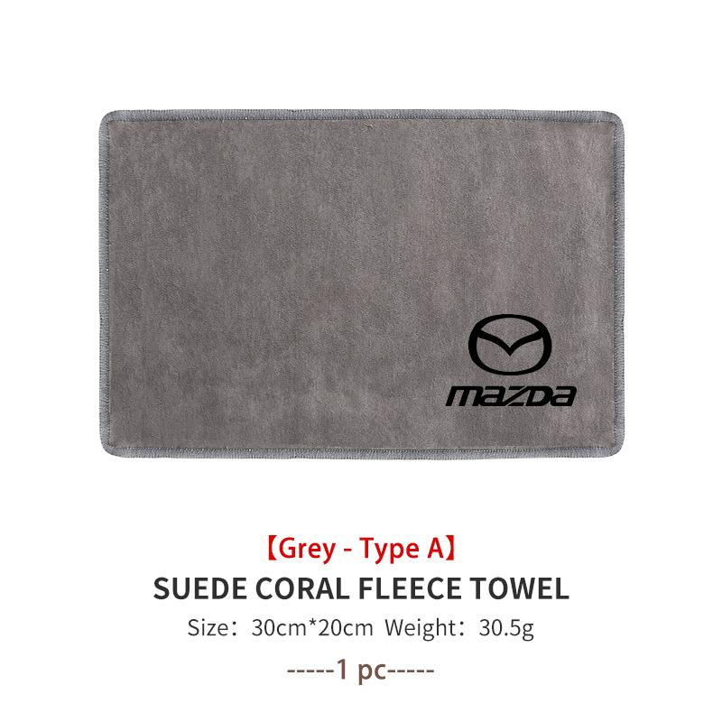 For Mazda Car Washing Towel Cleaning Wiping Cloth Deer Skin Coral Velvet 3 6 CX5 2 CX3 CX9 MX5 RX8 Axela Demio Atenza MS