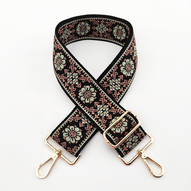 New Wide Jacquard Adjustable Crossbody Shoulder Strap - Women's Bag Accessory
