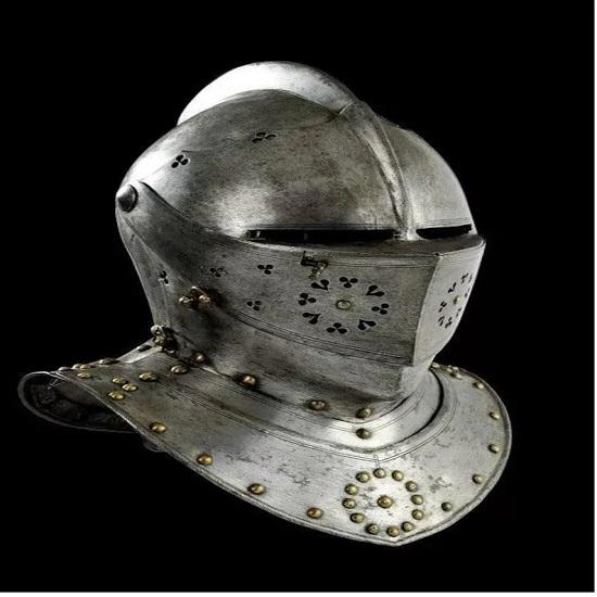 

Medieval Knight Tournament Close Armor Helmet With Leather Line Best Gift For