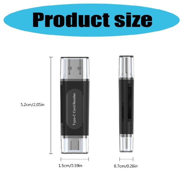Multiple Device Card Reader USB2.0 Type C Port Supports SDTF Cards Up To 128GB Instants Recognition For Office Travel Use