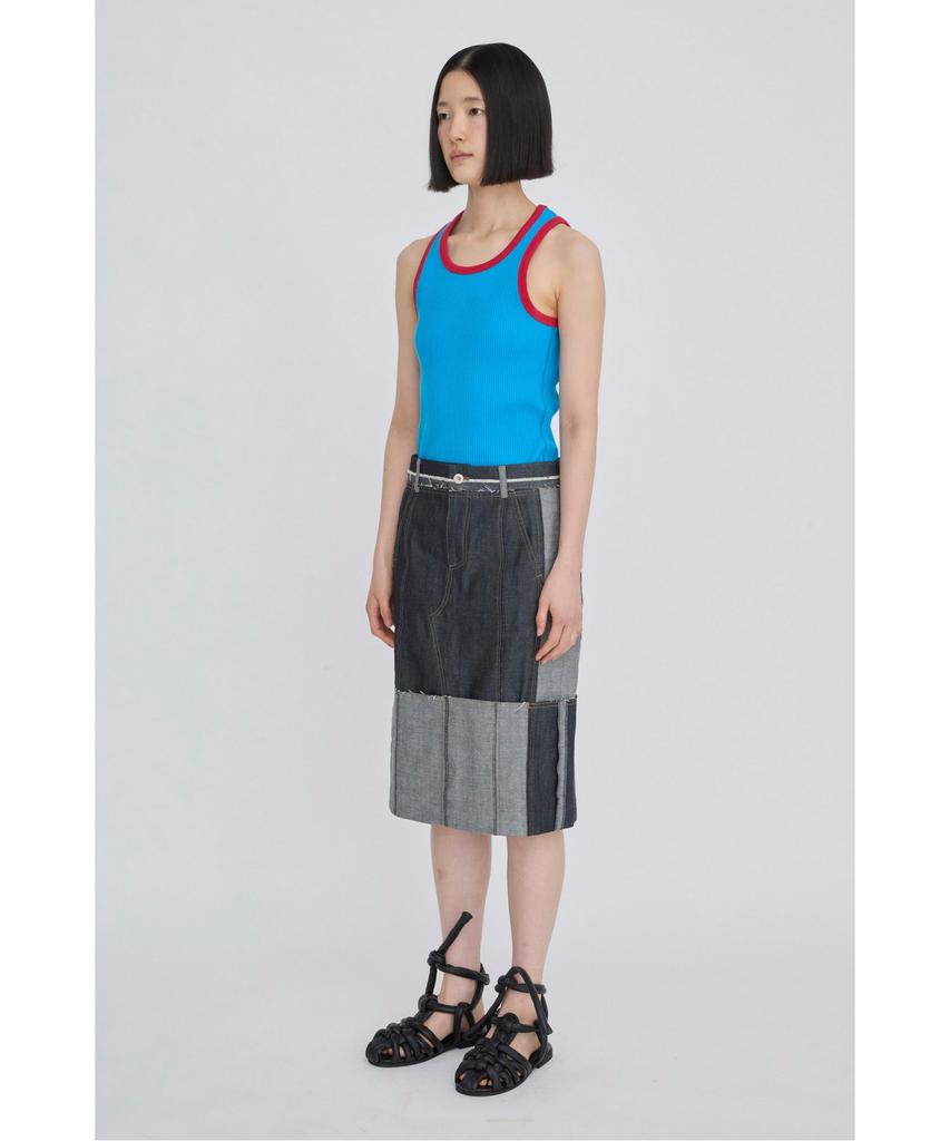 Recorde Folded Denim Skirt Rqkas26553Bux