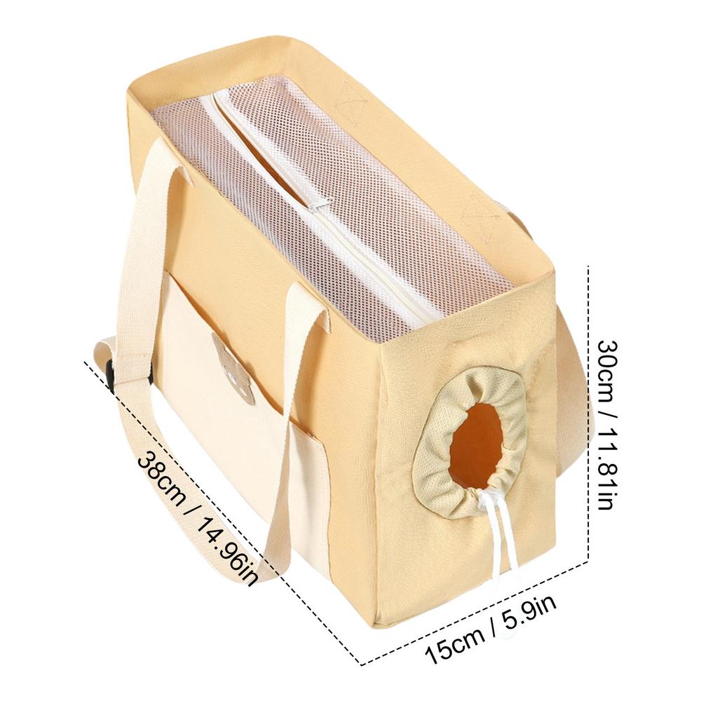 

Pet Travel Bag Cat Carrier Top Loading Breathable Mesh Kitten Carrier Drawstring Opening Cat Travel Accessories Multifunctional жовтий