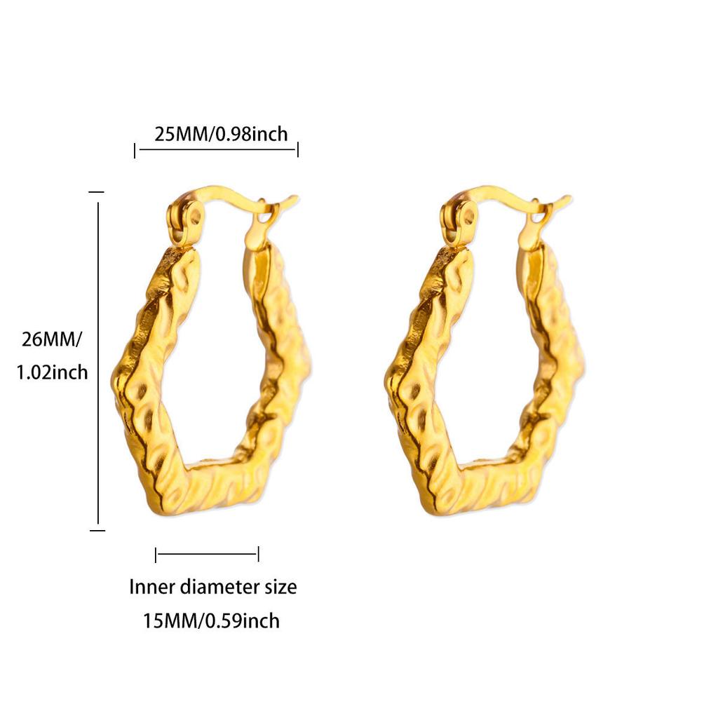 Stainless steel new earrings women's characteristics niche design croissant twist earrings