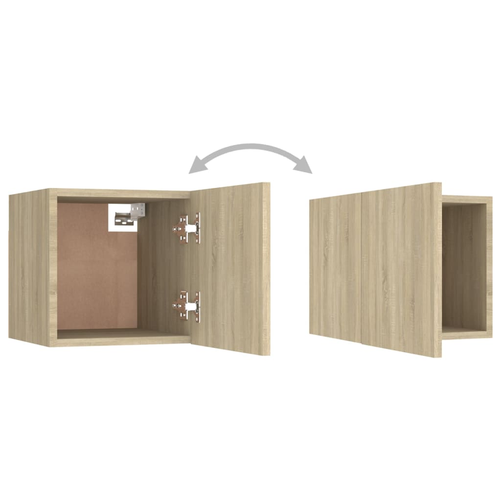 6 Piece TV Cabinet Set Sonoma Oak Effect Particleboard