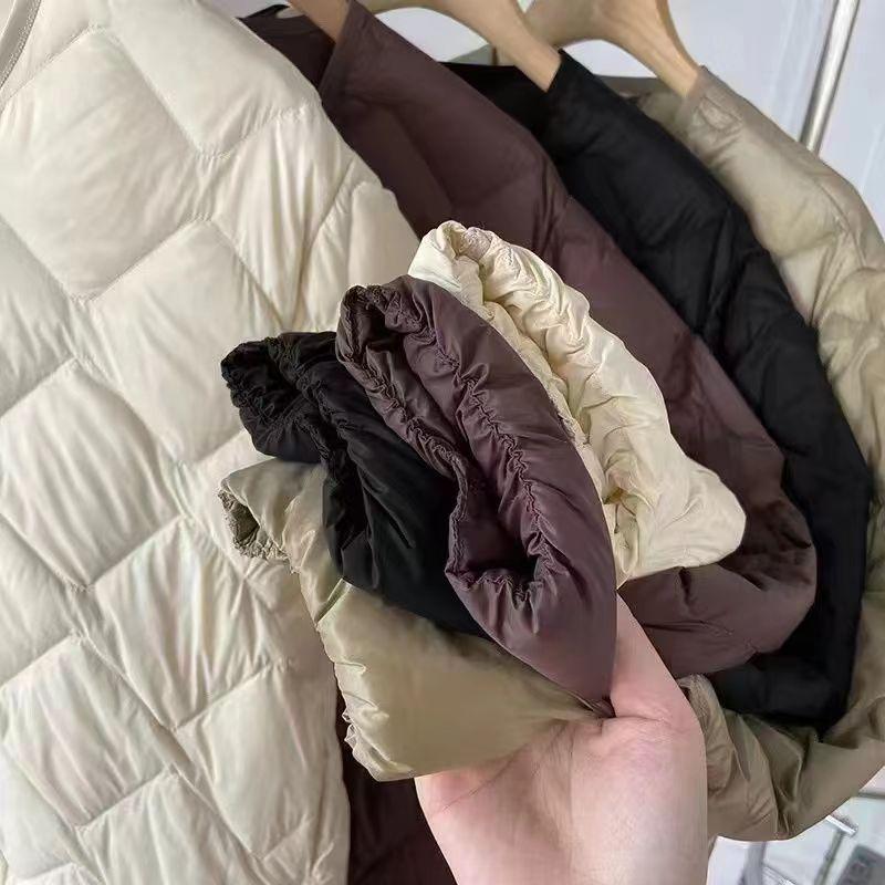 2023 Slim V-Ausschnitt Weißenten-Daunenjacke - Kurz, Warm, Übergröße Freizeitmantel