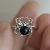 Gothic Spider Rings For Women Men Charm Punk Aesthetic Couple Halloween Jewelry Retro Cool Black Spider Webs Animal Finger Ring