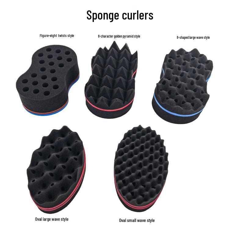 Oval Curling Sponge Roll Brush for Messy or Short Hair