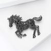 Unisex 4-color Elegant Enamel Animal Year Of The Horse Brooch Pins Luxury Strong Horse Brooches For Women Gifts