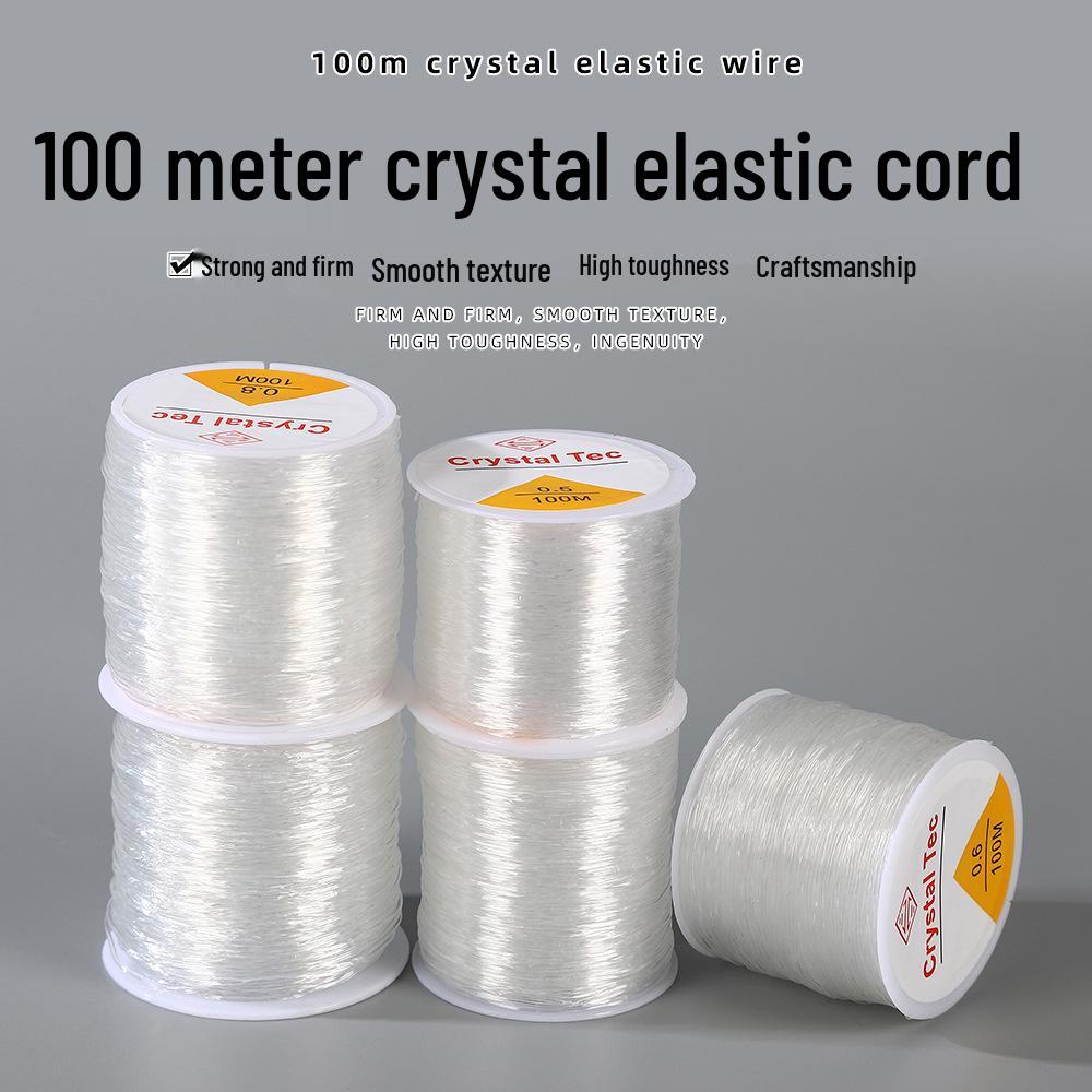 100m Klar Kristall Elastisk Snöre för DIY Pärlplockning & Armband - Hög Ljusstyrka, Låg Viskositet, Återstudsande Elastisk Tråd