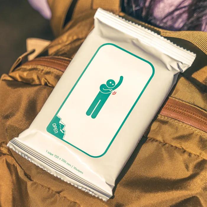 Outdoor Tissue (10 sheets) Body Deo Powder Hiking Travel Camping Shower Tissue