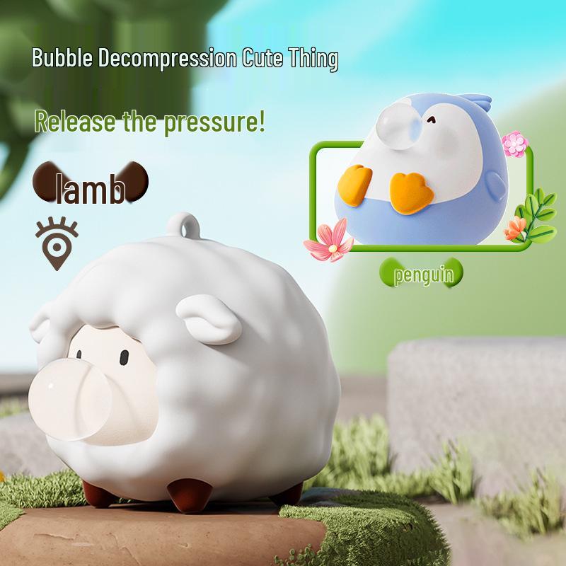 Creative Bubble-Blowing Pinchable Decompression Toy Doll for Students and Kids