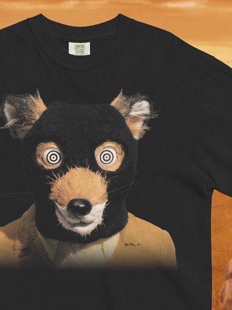 Fantastica Maglietta Mr. Fox Occhi Pazzi Film di Wes Anderson