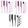 8pcs Hair Styling Comb Set Teasing Hair Brush Triple Teasing Comb Dual Sided Edge Brush Comb Pintail Design Hairstyles For Women