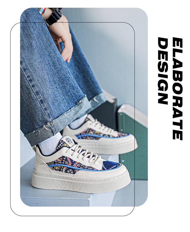 Men's Korean Style Thick Sole White Canvas Shoes - Breathable, Trendy & Versatile for Casual Wear