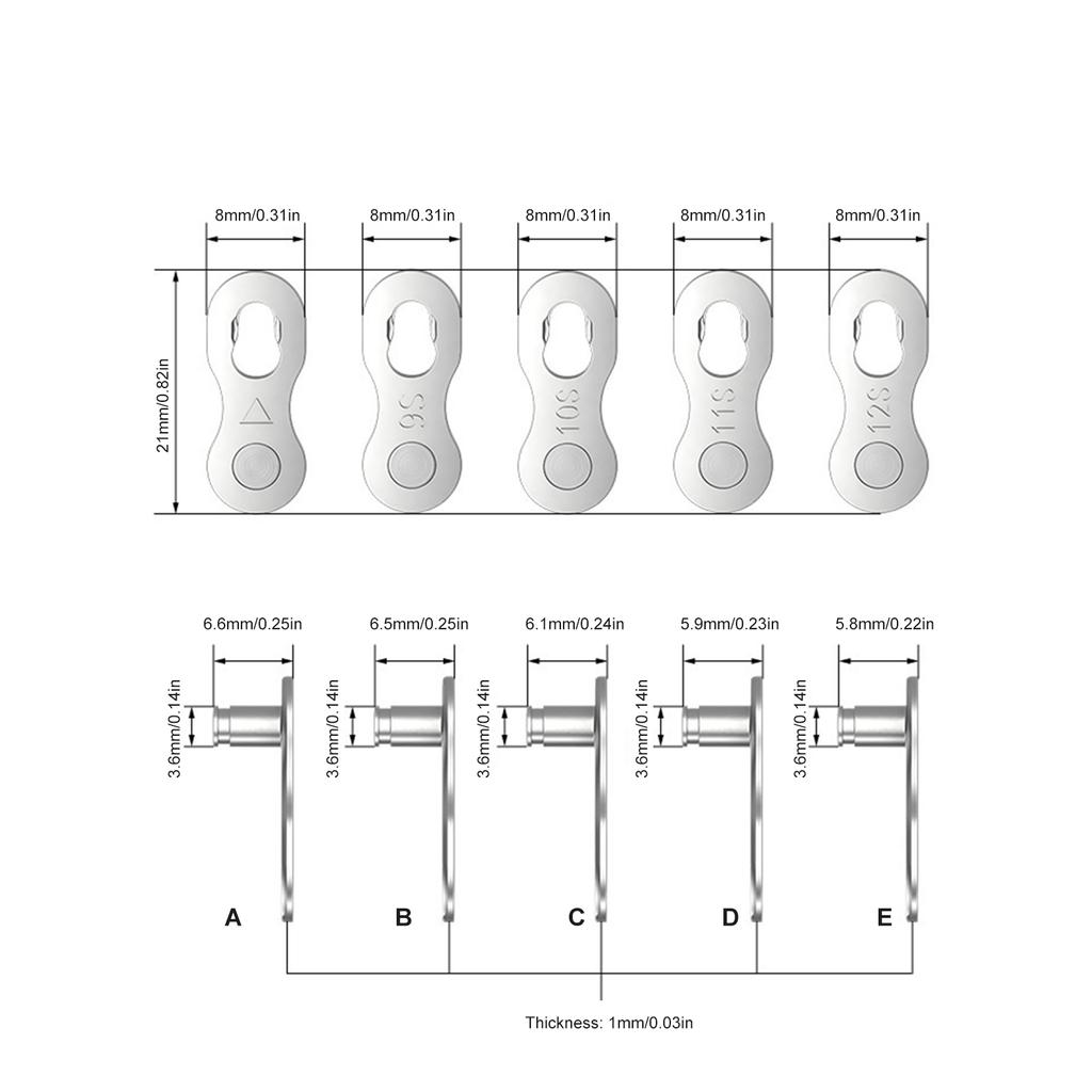 1Pair Bicycles Chain Link Connector Road Bike Chain Missing Quick Button Bike Chain Quick Link Connector Joints