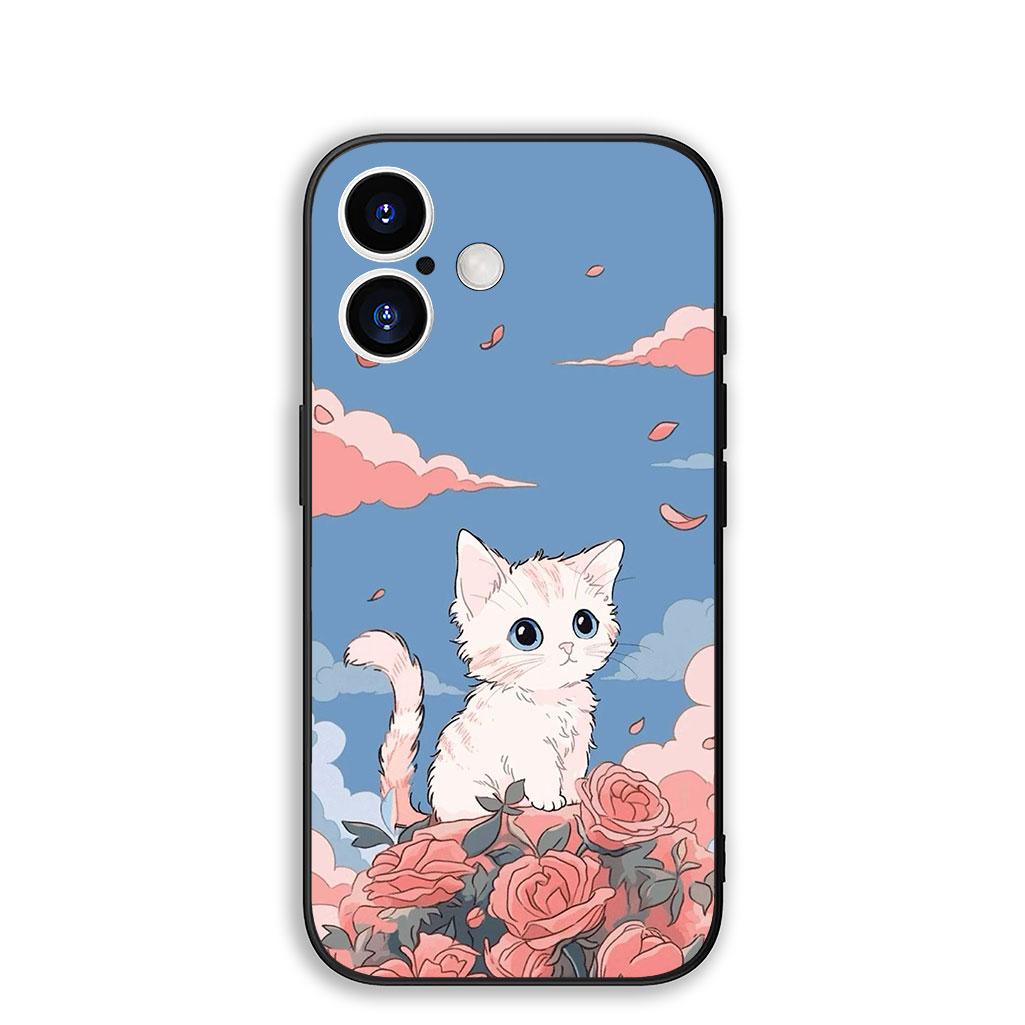 

Чехол для Apple iPhone 16 15 14 11 Pro Max 6 7 8 Plus + SE2 SE3 SE 2022 2020 8+ Чехол для телефона Кот Мяу Обои Котёнок Кошка iPhone 15