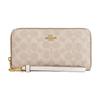 19 Cartera con Cremallera y Logo Metálico Lona Recubierta Cartera para Mujer Arena Blanca CW778-IMXDM