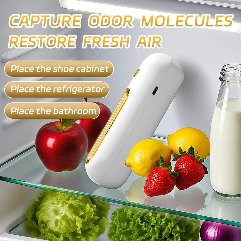 Refrigerator Deodorizer USB Rechargeable Air Purifier Pet Purifier Home Closet Shoe Cabinet Deodorizer Air Freshener, Suitable for Home And Travel