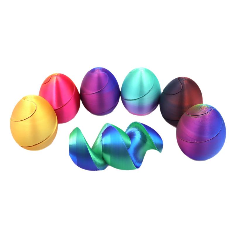 1Pc 3D Print Spiral Eggs Impossible Shuttle Toys Passthrough Sculpture Mini Vortex Thread Illusion Home Desktop Decor Toy